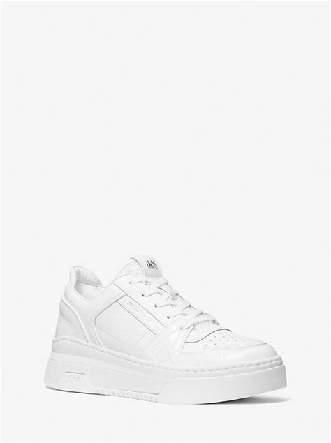 michael michael kors lexi crocodile embossed leather sneaker|Lexi Two.